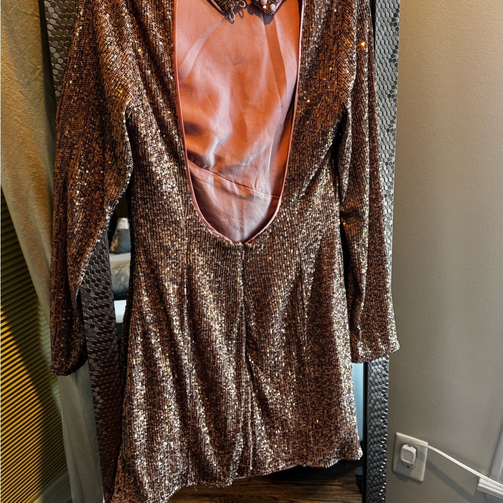 ASOS Gold Backless Dress - Picture 2 of 2